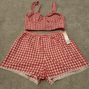 Colsie Red Gingham Pajama Set